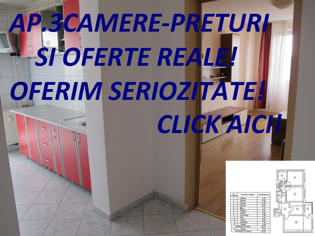 trei camere preturi si oferte reale